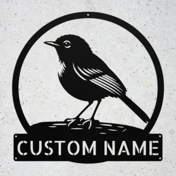 Custom Australasian Robin Bird Metal Sign
