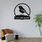 Custom Australasian Robin Bird Metal Sign