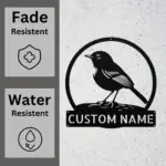 Custom Australasian Robin Bird Metal Sign
