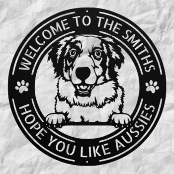 Custom Australian Shepherd Metal Sign