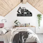 Custom Backhoe Loader Metal Sign