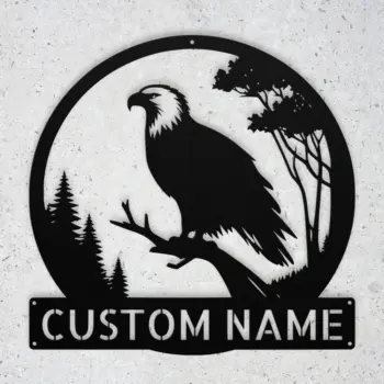 Custom Bald Eagle Metal Sign