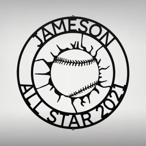 Custom Baseball Metal Sign