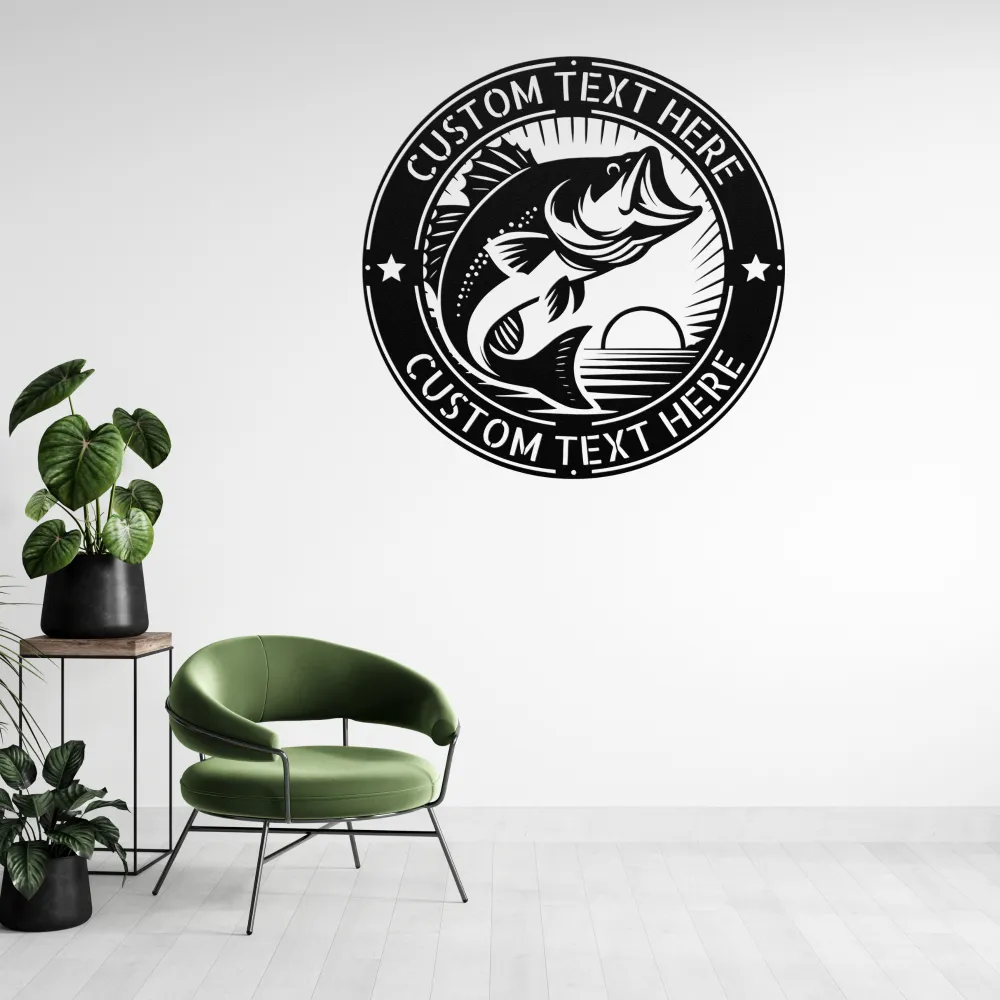 Custom Bass Fish Sign Custom Bass Fish Sign