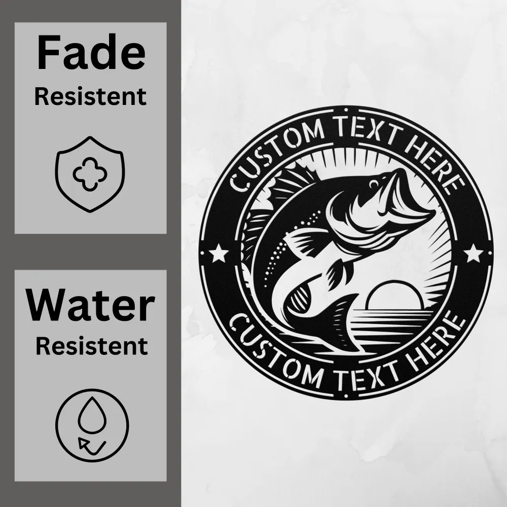 Custom Bass Fish Sign Custom Bass Fish Sign