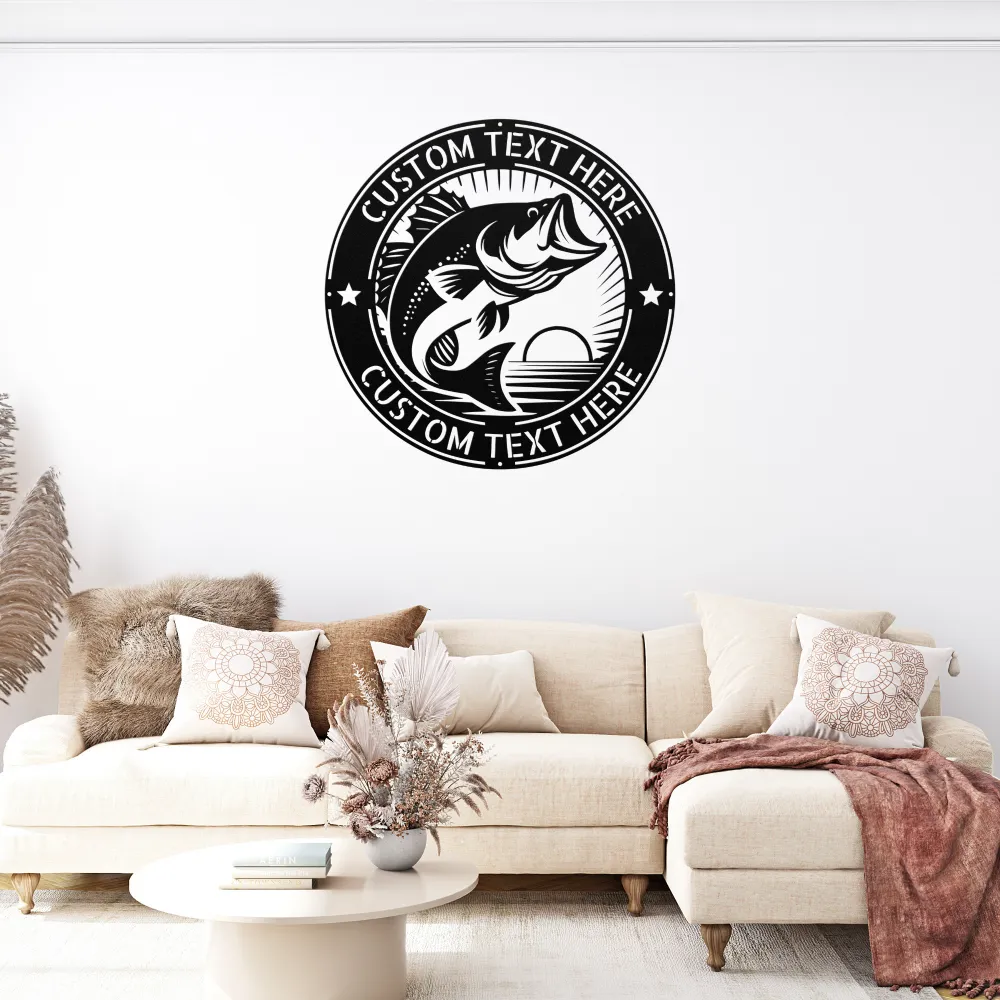 Custom Bass Fish Sign Custom Bass Fish Sign