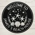 Custom Beach House Metal Sign