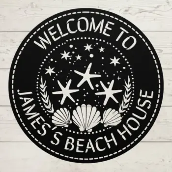 Custom Beach House Metal Sign