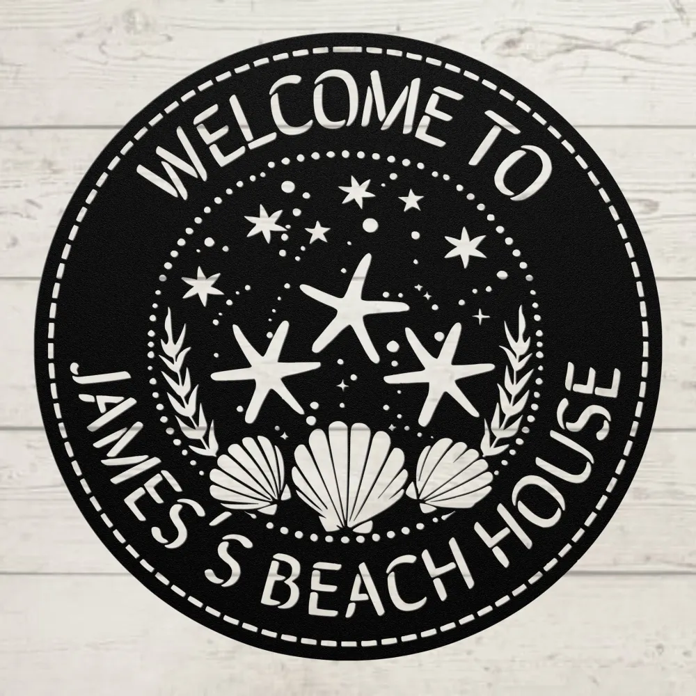 Custom Beach House Metal Sign Custom Beach House Metal Sign