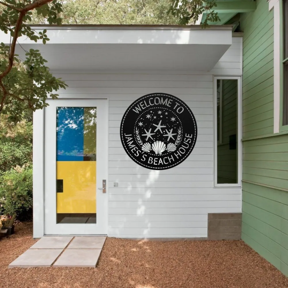 Custom Beach House Metal Sign Custom Beach House Metal Sign