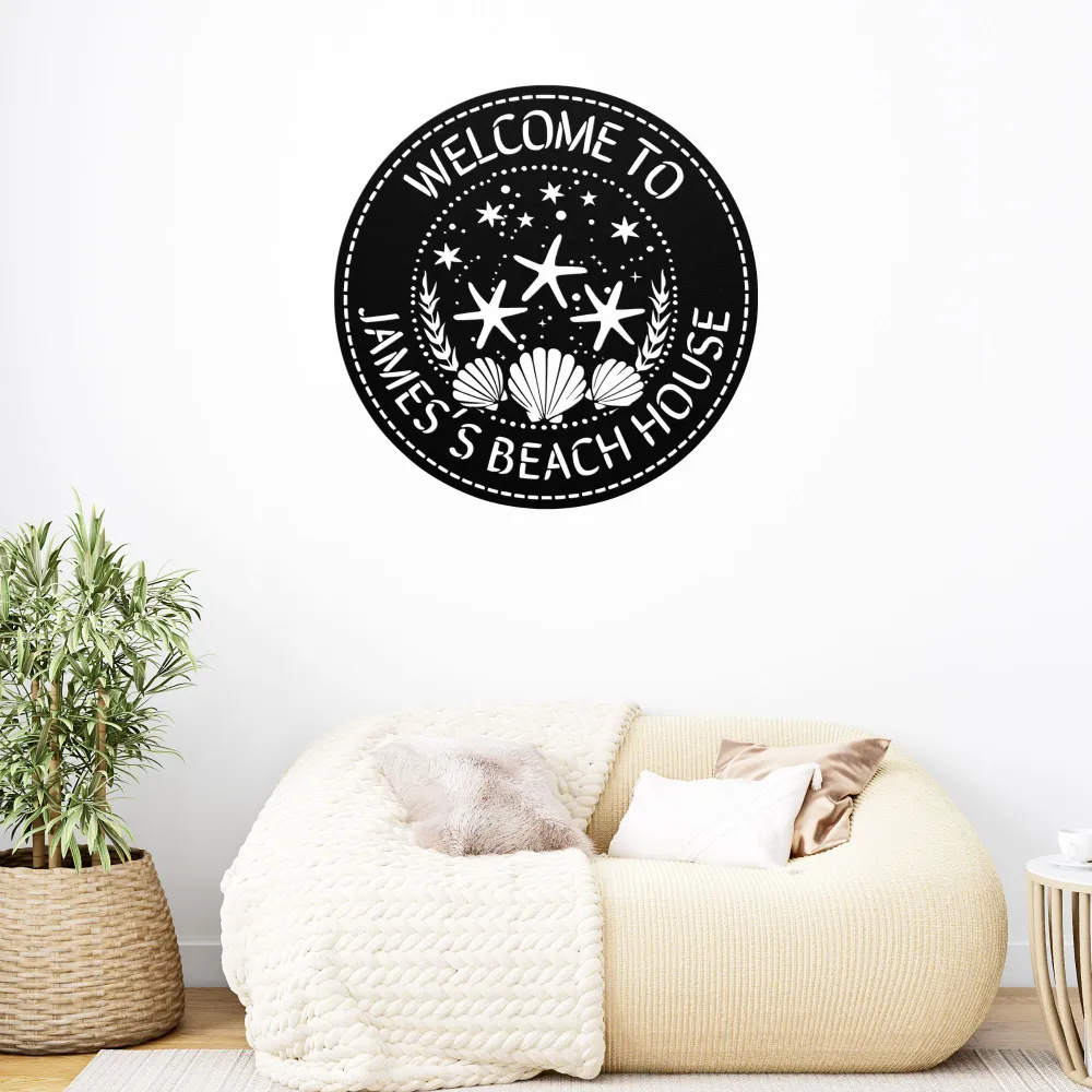 Custom Beach House Metal Sign Custom Beach House Metal Sign
