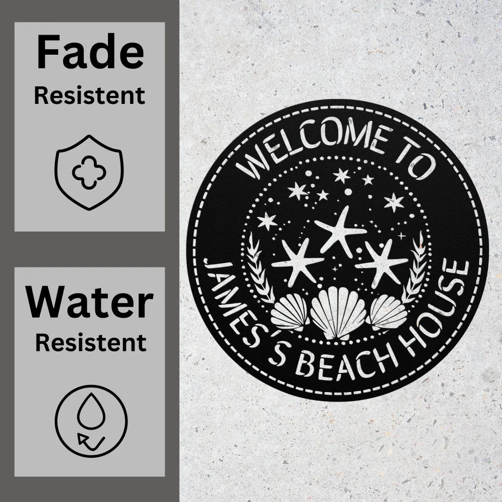 Custom Beach House Metal Sign Custom Beach House Metal Sign