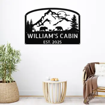 Custom Bears Scene Metal Sign
