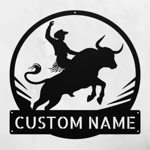 Custom Bull Rider Metal Sign