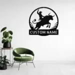 Custom Bull Rider Metal Sign