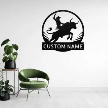Custom Bull Rider Metal Sign