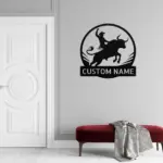 Custom Bull Rider Metal Sign