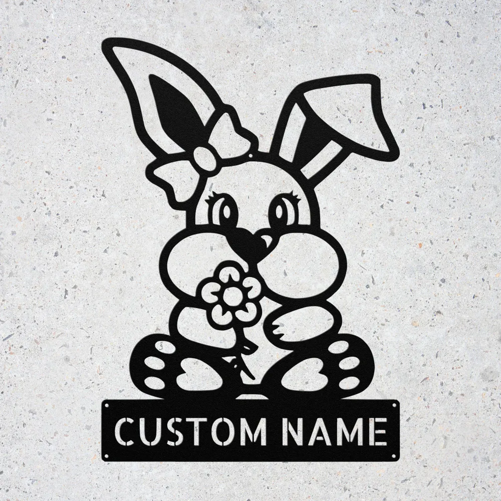 Custom Bunny Metal Sign Custom Bunny Metal Sign