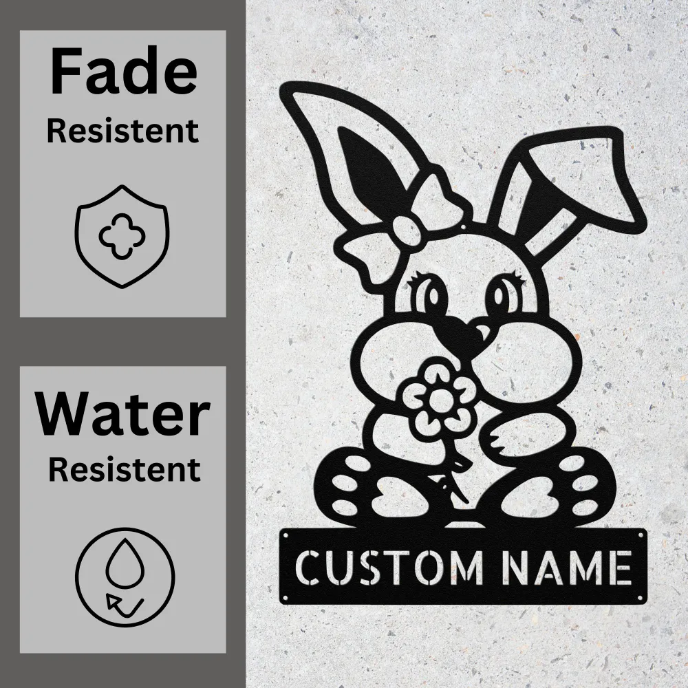 Custom Bunny Metal Sign Custom Bunny Metal Sign