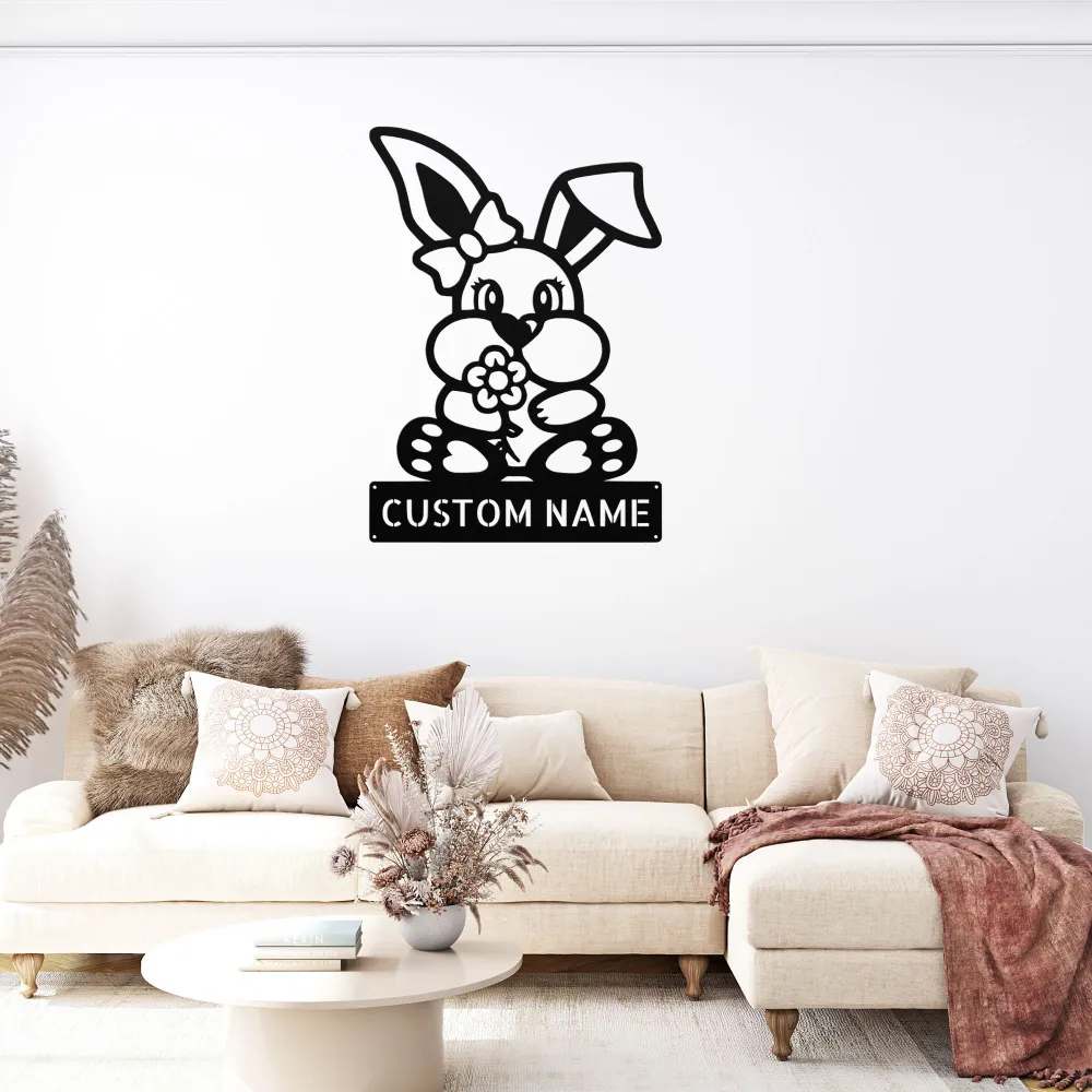 Custom Bunny Metal Sign Custom Bunny Metal Sign