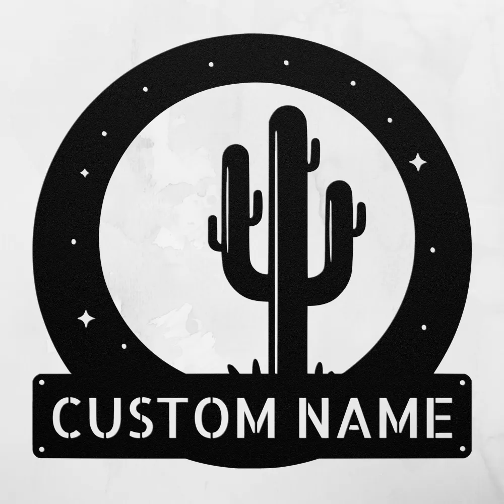 Custom Cactus Metal Sign Custom Cactus Metal Sign