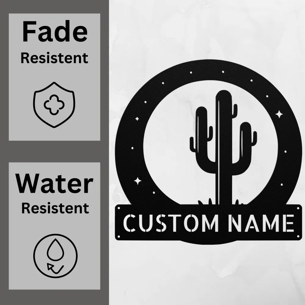 Custom Cactus Metal Sign Custom Cactus Metal Sign