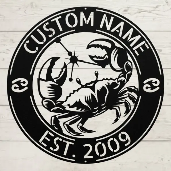Custom Cancer Zodiac Metal Sign