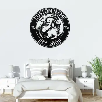 Custom Capricorn Zodiac Metal Sign