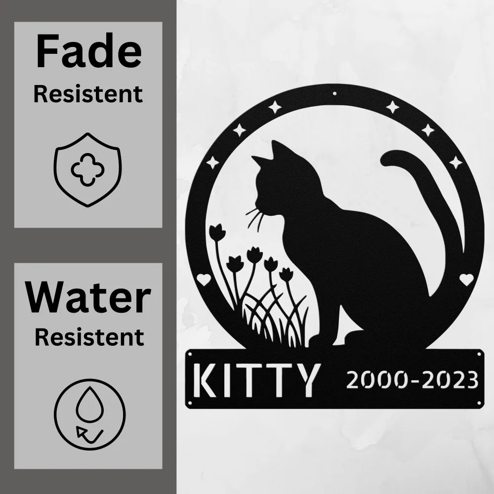 Custom Cat Memorial Metal Sign Custom Cat Memorial Metal Sign