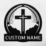 Custom Catholic Cross Metal Sign