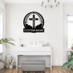 Custom Catholic Cross Metal Sign