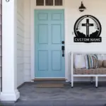 Custom Catholic Cross Metal Sign