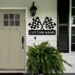 Custom Checkered Flag Metal Sign