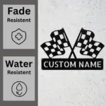 Custom Checkered Flag Metal Sign