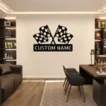 Custom Checkered Flag Metal Sign