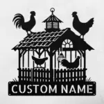 Custom Chicken Scene Metal Sign