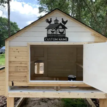 Custom Chicken Scene Metal Sign