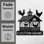 Custom Chicken Scene Metal Sign