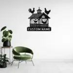 Custom Chicken Scene Metal Sign