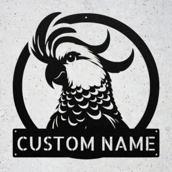 Custom Cockatoo Sulfur Bird Metal Sign