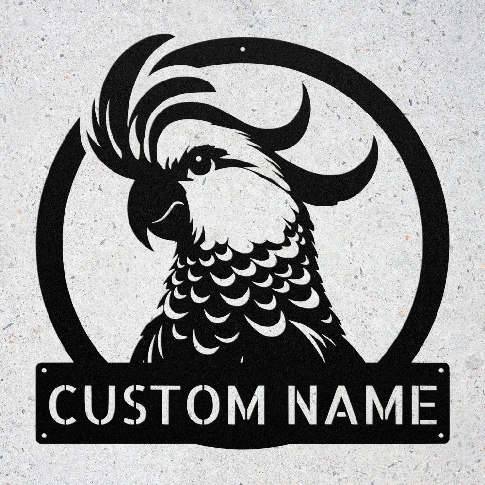 Custom Cockatoo Sulfur Bird Metal Sign Custom Cockatoo Sulfur Bird Metal Sign