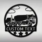 Custom Concrete Mixer Truck Metal Sign