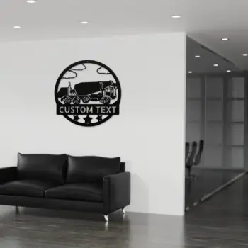 Custom Concrete Mixer Truck Metal Sign