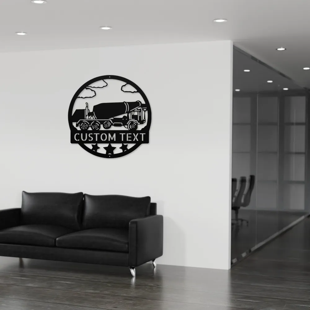 Custom Concrete Mixer Truck Metal Sign Custom Concrete Mixer Truck Metal Sign