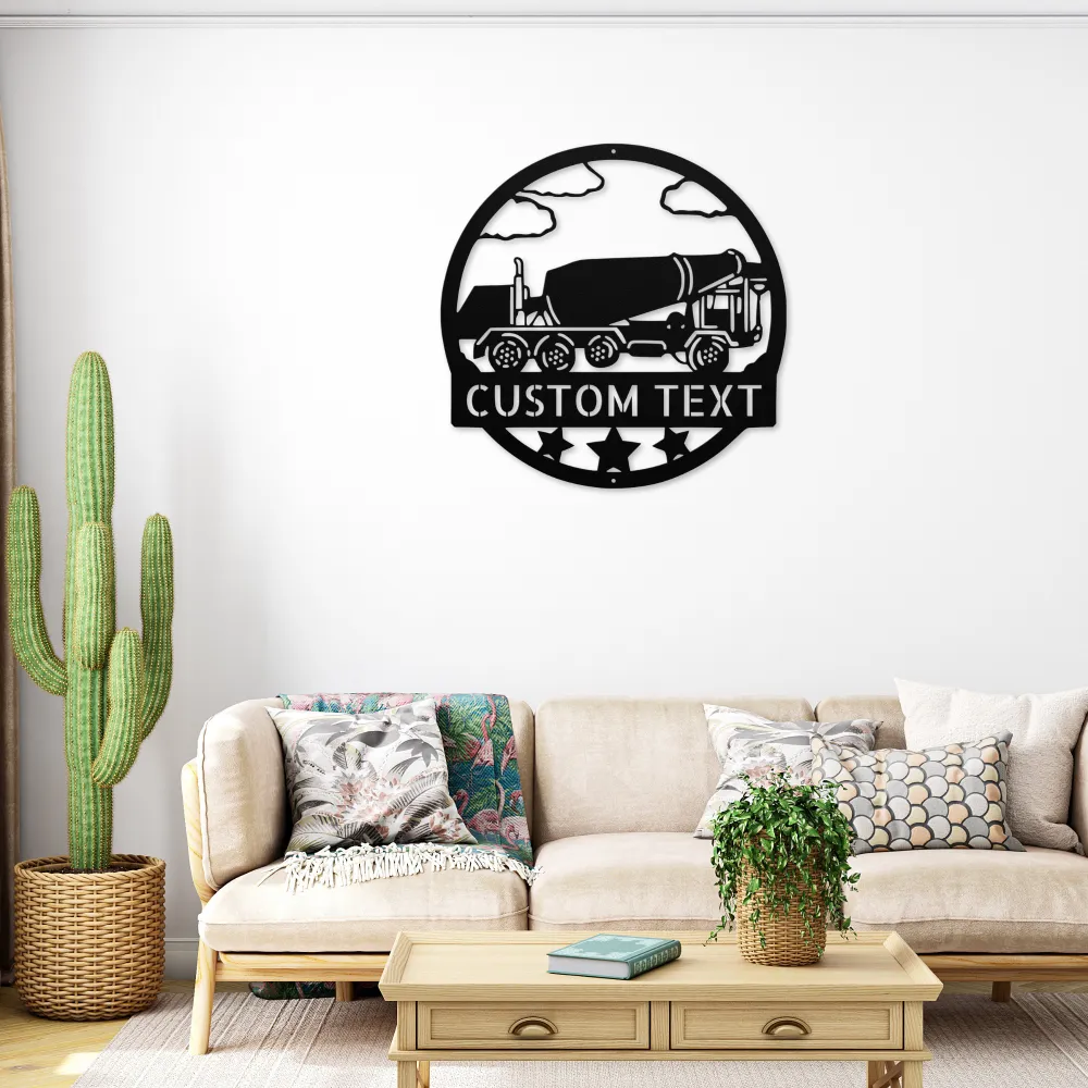 Custom Concrete Mixer Truck Metal Sign Custom Concrete Mixer Truck Metal Sign