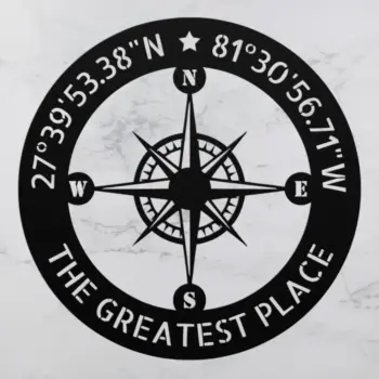 Custom Coordinates Metal Sign