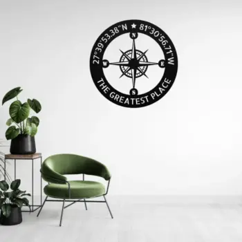 Custom Coordinates Metal Sign