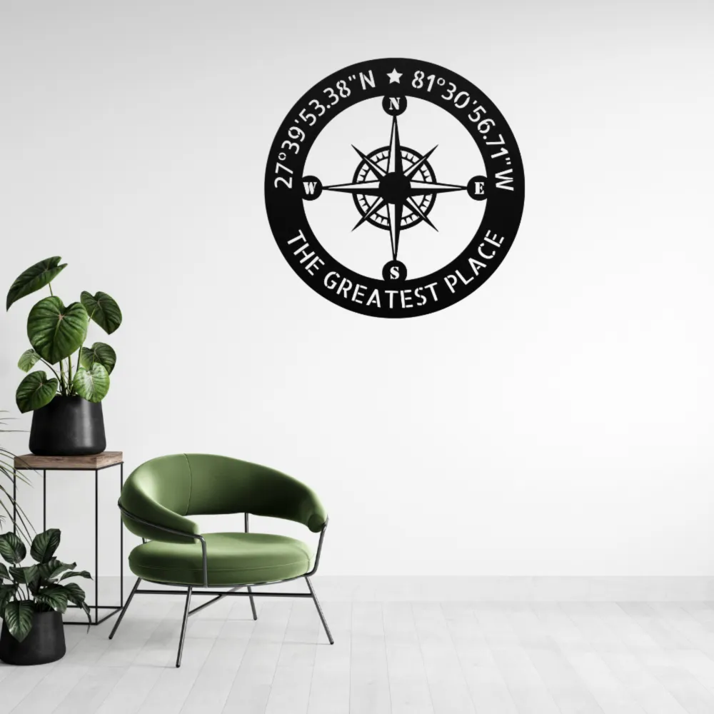 Custom Coordinates Metal Sign Custom Coordinates Metal Sign