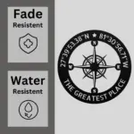 Custom Coordinates Metal Sign