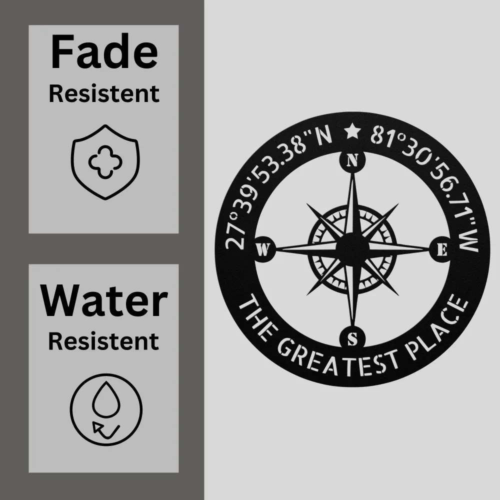 Custom Coordinates Metal Sign Custom Coordinates Metal Sign